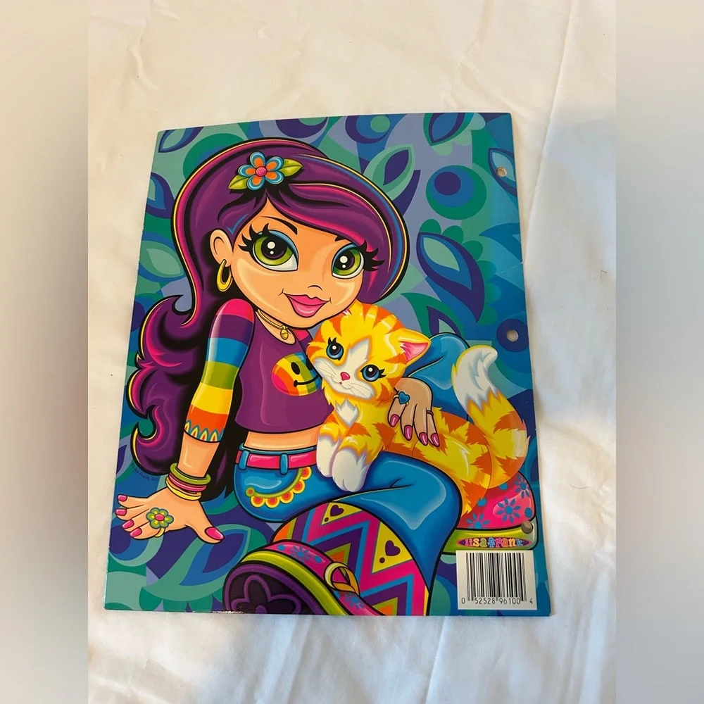 Lisa Frank Groovy Hippie Valerie Kitty Two Pocket Folder Vintage 2002 *READ*